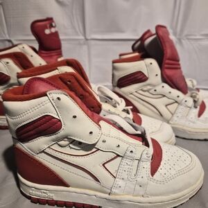 3 Pair Of Vintage 80's Diadora Rebound Basketball Shoes. All Are KidsSize 4